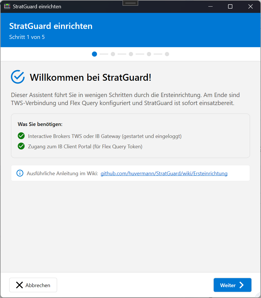 Journalisa Einrichtungs-Wizard – Startseite